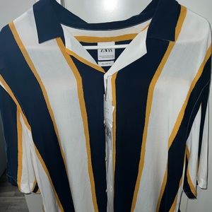 Zara relaxed fit Men’s striped button up shirt